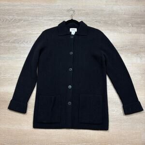 Neiman Marcus Cashmere Full Button Sweater Women’s M Color Black